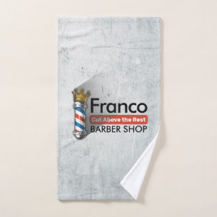 Barber Hair Shop King Crown Barber Pole Hair Salon Bath Towel Set