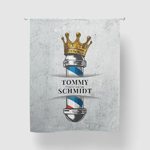 Barber Hair Shop King Crown Barber Pole Hair Salon Blackout Curtains