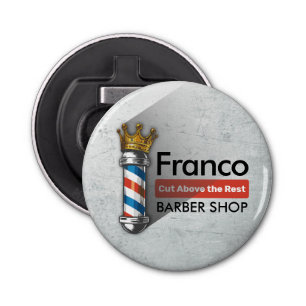 Barber Hair Shop King Crown Barber Pole Hair Salon Bottle Opener