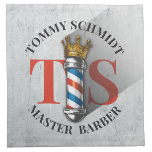 Barber Hair Shop King Crown Barber Pole Hair Salon Cloth Napkin