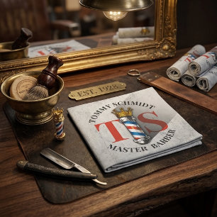 Barber Hair Shop King Crown Barber Pole Hair Salon Cloth Napkin