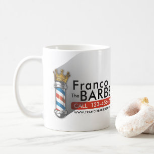 Barber Hair Shop King Crown Barber Pole Hair Salon Coffee Mug