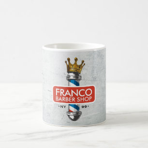 Barber Hair Shop King Crown Barber Pole Hair Salon Coffee Mug