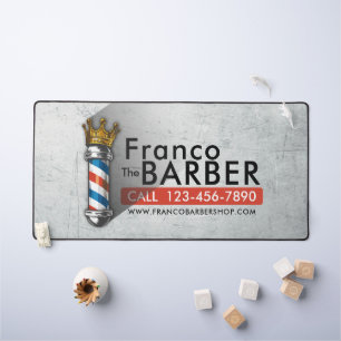 Barber Hair Shop King Crown Barber Pole Hair Salon Desk Mat