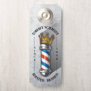 Barber Hair Shop King Crown Barber Pole Hair Salon Door Hanger