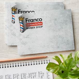 Barber Hair Shop King Crown Barber Pole Hair Salon Envelope