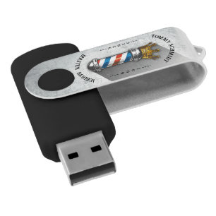 Barber Hair Shop King Crown Barber Pole Hair Salon Flash Drive