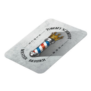 Barber Hair Shop King Crown Barber Pole Hair Salon Magnet