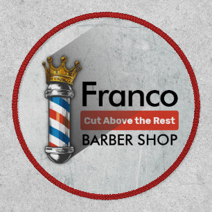 Barber Hair Shop King Crown Barber Pole Hair Salon Patch
