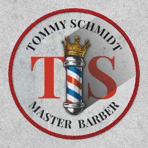 Barber Hair Shop King Crown Barber Pole Hair Salon Patch