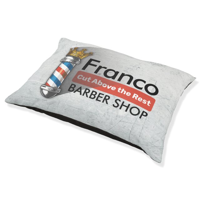 Barber Hair Shop King Crown Barber Pole Hair Salon Pet Bed (Angled)