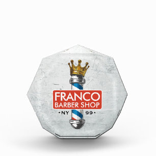 Barber Hair Shop King Crown Barber Pole Hair Salon Photo Block