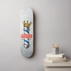Barber Hair Shop King Crown Barber Pole Hair Salon Skateboard