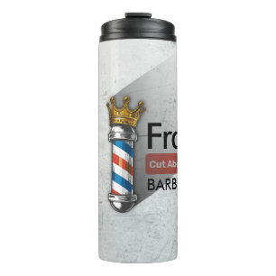 Barber Hair Shop King Crown Barber Pole Hair Salon Thermal Tumbler