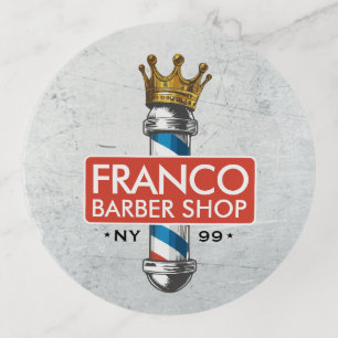 Barber Hair Shop King Crown Barber Pole Hair Salon Trinket Tray