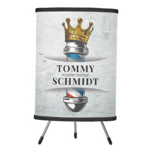 Barber Hair Shop King Crown Barber Pole Hair Salon Tripod Lamp