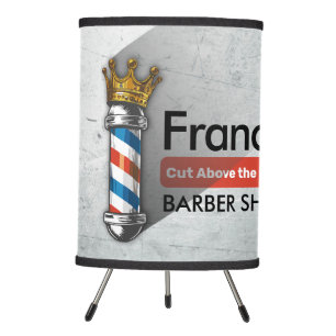 Barber Hair Shop King Crown Barber Pole Hair Salon Tripod Lamp