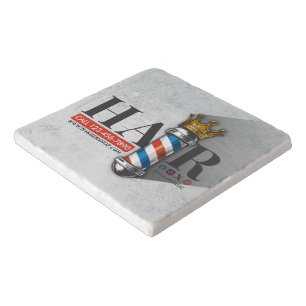 Barber Hair Shop King Crown Barber Pole Hair Salon Trivet