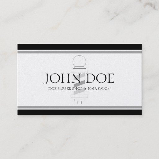 Customizable Barber/Hair Stylist Black/Platinum Business Cards