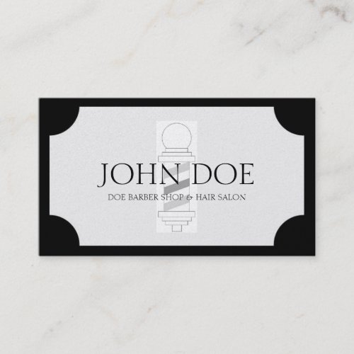 Barber/Hair Stylist Black/White Golden Plaque Business Card Template