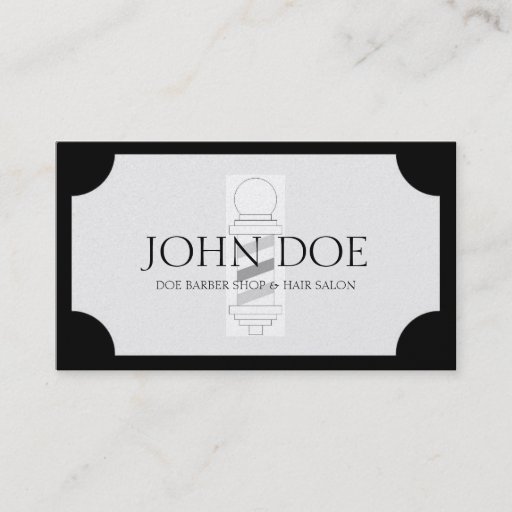 Customizable Barber/Hair Stylist Black/White Golden Plaque Business Card Template