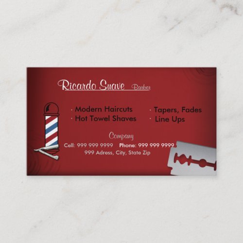 Barber, Hair Stylist, business card