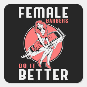 Barber Hair Stylist Hairdresser Hair Scissors Gift Square Sticker