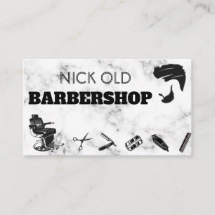 Barber Hair Stylist modern marble luxury Business Card