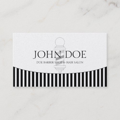 Barber/Hair Stylist Striped Border Golden Paper Business Cards
