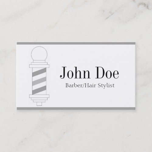 Barber/Hair Stylist Stripes White Business Card
