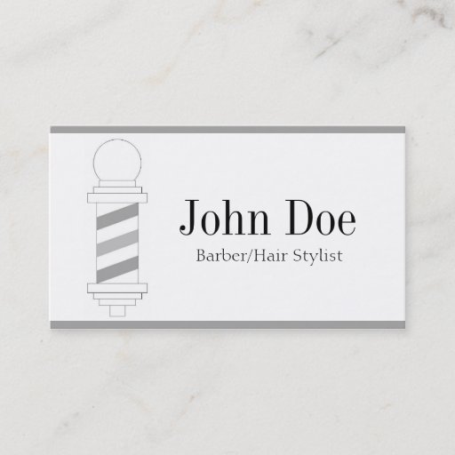 Customizable Barber/Hair Stylist Stripes White Business Card