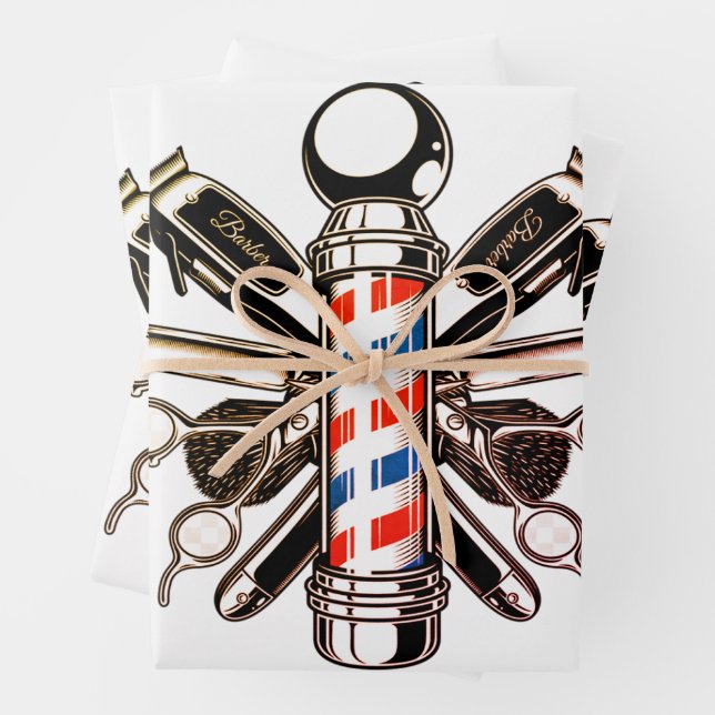  Barber, hairdresser, hair hustler, haircutter Wrapping Paper Sheets (In situ)
