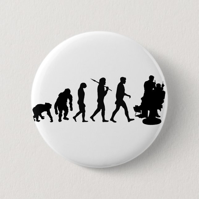 Barber hairdresser hair stylist pinback button (Front)