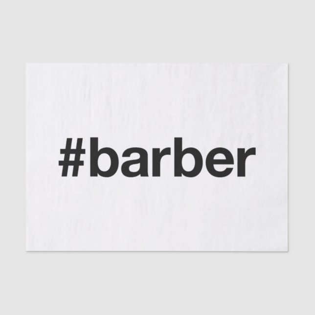 BARBER Hairdresser Hashtag Tissue Paper (Front)