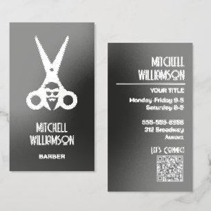 Barber Hairdresser Salon Raised Spot UV Business Card