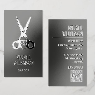 Barber Hairdresser Salon Raised Spot UV Business Card