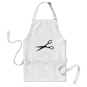 barber hairdresser scissors black adult apron