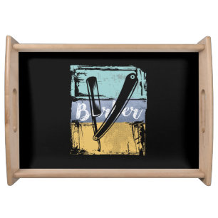 Barber Hairdresser Tee - Vintage Retro Razor Serving Tray