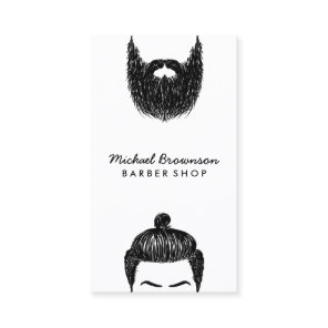 Barber hipster beard mustache qr code business card