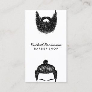 Barber hipster beard mustache qr code business card