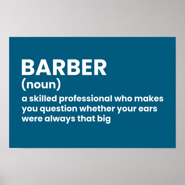 Barber Humor Definition Poster (Front)