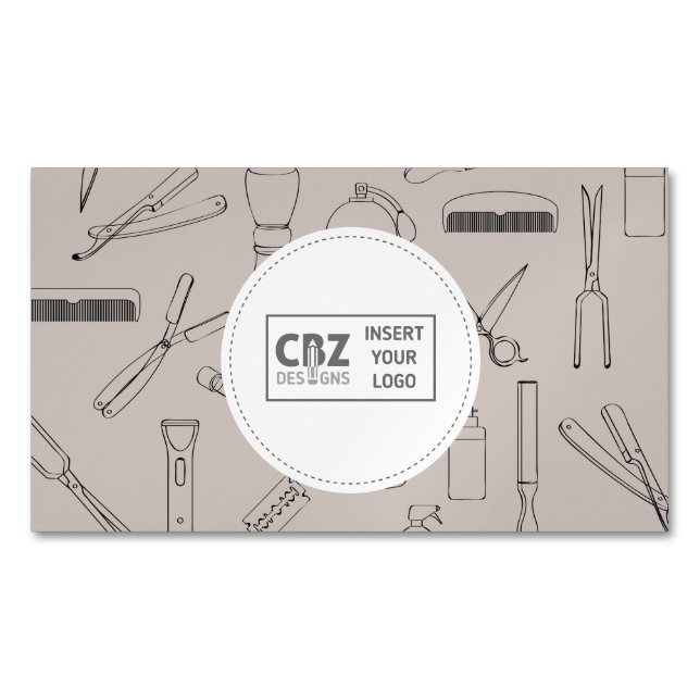 Barber Icons Professional Business Card Magnet (Front)