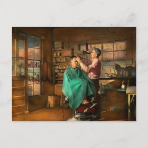 Barber - JH Parham Barber and Notary Public 1941 Postcard