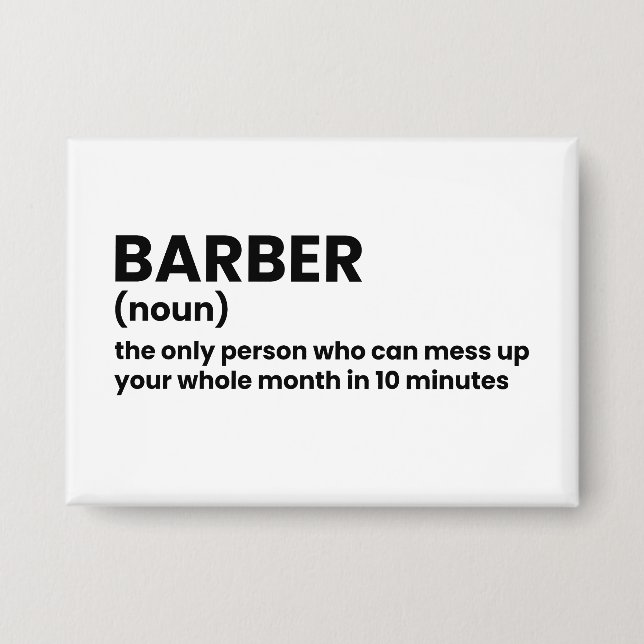 Barber Job Definition Button (Front)
