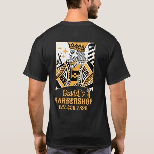 Barber King Retro Playing Card Style Hair Stylist T_Shirt