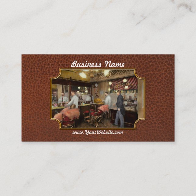 Barber - L.C. Wiseman Barbershop, NY 1895 Business Card (Front)