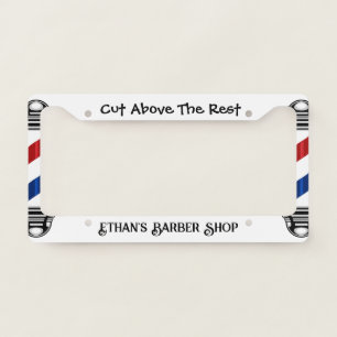 Barber Lamp License Plate Frame