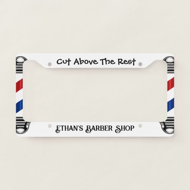 Barber Lamp License Plate Frame (Front)