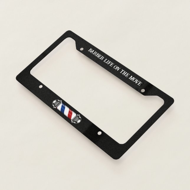 Barber Life On The Move License Plate Frame (3/4)