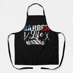 Barber Life Pole Scissors Blade Vintage Shop Hairs Apron